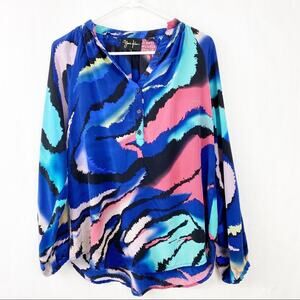 Yumi Kim Watercolor Design Long Sleeve Shirt Small